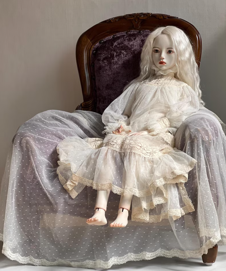 Vintage Art Bisque Doll – “Midnight Sonnet” Porcelain Collector Doll – Limited Edition Elegant Figurine