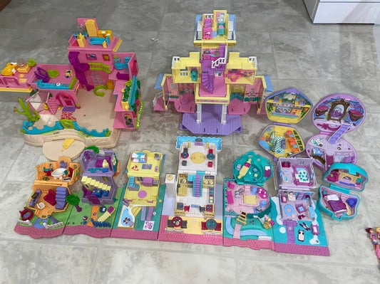 Vintage Bluebird Polly Pocket Collection – 1990s Compact Playsets & Mini Dolls Lot – Rare Retro Toys"